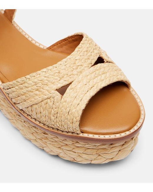 Robert Clergerie Brown Arty Raffia Platform Sandals