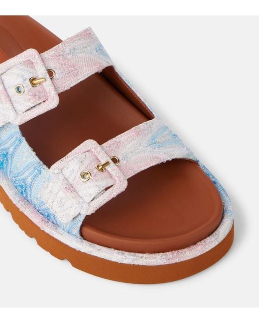 Missoni Brown Clea Wave Lame Sandals