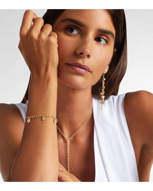 Sydney Evan Metallic 14Kt Charm Bracelet With Diamonds