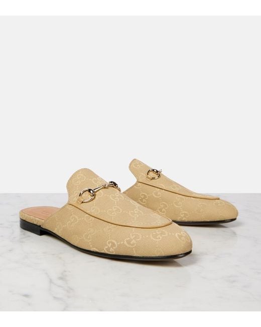 Mules Princetown Horsebit di Gucci in Natural