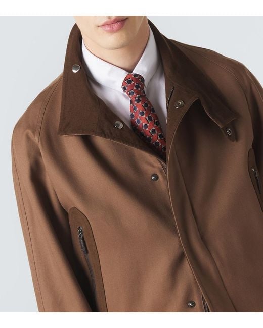 Giorgio Armani Brown Archivio Silk Bomber Jacket for men