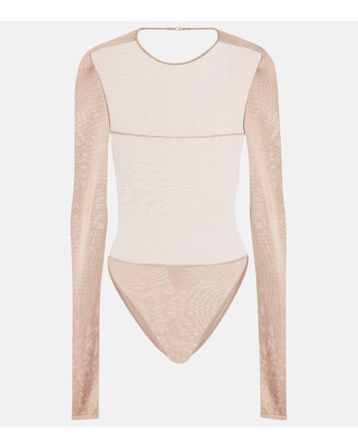 Saint Laurent White Sheer Bodysuit