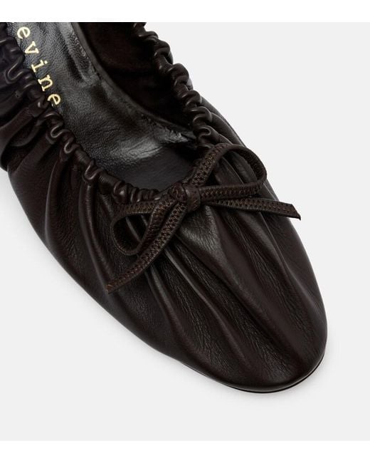 Herbert Levine Black Gather Around Ruched Leather Pumps