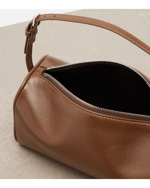 The Row Brown '90S Suede Top-Handle Bag