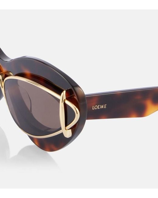 Loewe Brown Double Frame Cat Eye Sunglasses