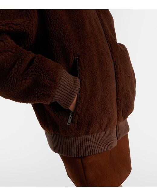 Prada Brown Wool-Blend Fleece Jacket
