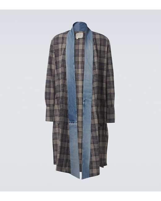 Greg Lauren Mantel Aus Baumwolle Mit Denim in Blue für Herren