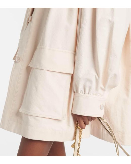 Chloé Natural Gathered Cotton Canvas Jacket