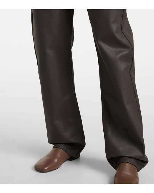 Lemaire Black Weite High-Rise-Hose Aus Baumwolle