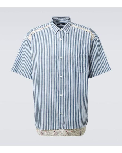 Camisa En Sarga De Algodon A Rayas Comme des Garçons de hombre de color Blue