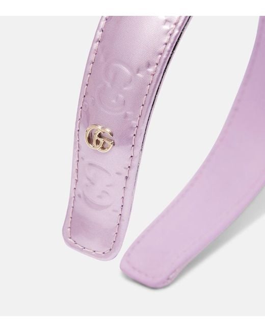 Gucci Purple Leather Headband