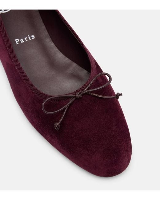 Christian Louboutin Purple Sweetie Jane Suede Ballet Flats