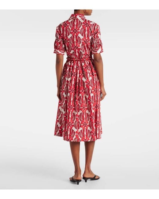 LaDoubleJ Red Libertine Printed Cotton Shirt Dress