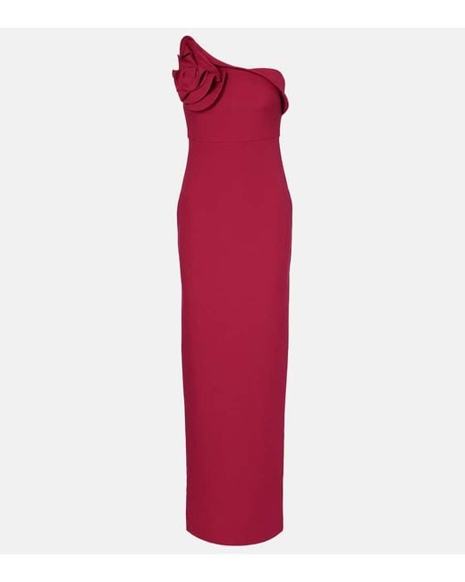 Roland Mouret Red One-Shoulder-Maxikleid Aus Crepe