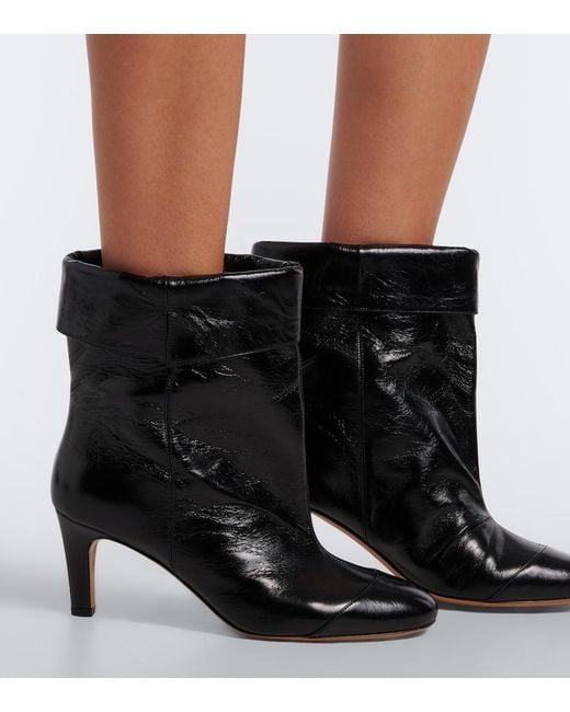 Isabel Marant Black Eldra Leather Ankle Boots