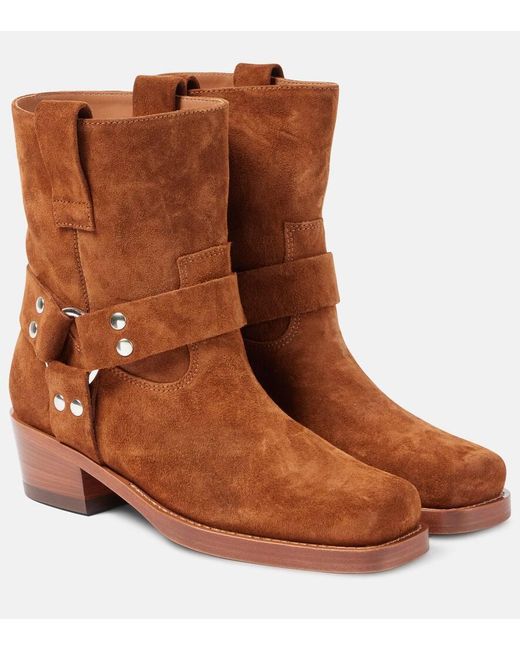 Paris Texas Brown Roxy 45 Suede Biker Boots