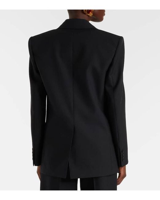 Blazer Cruzado De Lana Saint Laurent de color Black