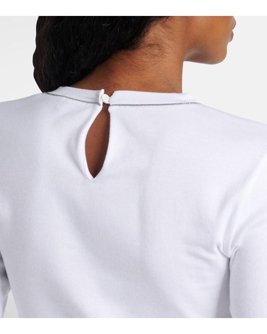 Top En Coton Melange Brunello Cucinelli en coloris White