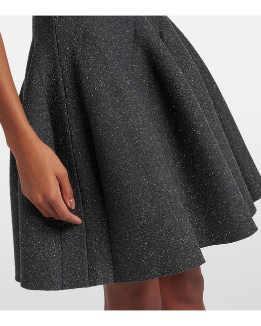 Alaïa Black Minikleid Godet Aus Einem Seidengemisch