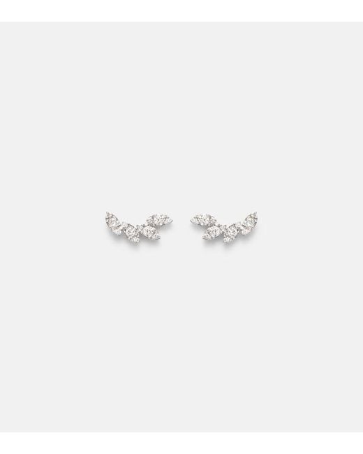 STONE AND STRAND White Muse Tiara 10Kt Earrings With Diamonds