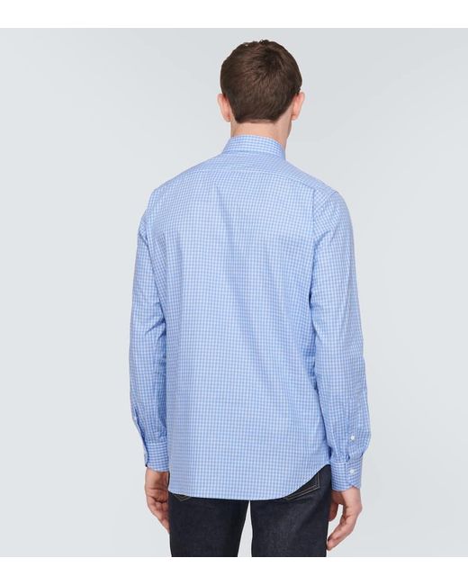 Camisa de algodon a rayas Canali de hombre de color Blue