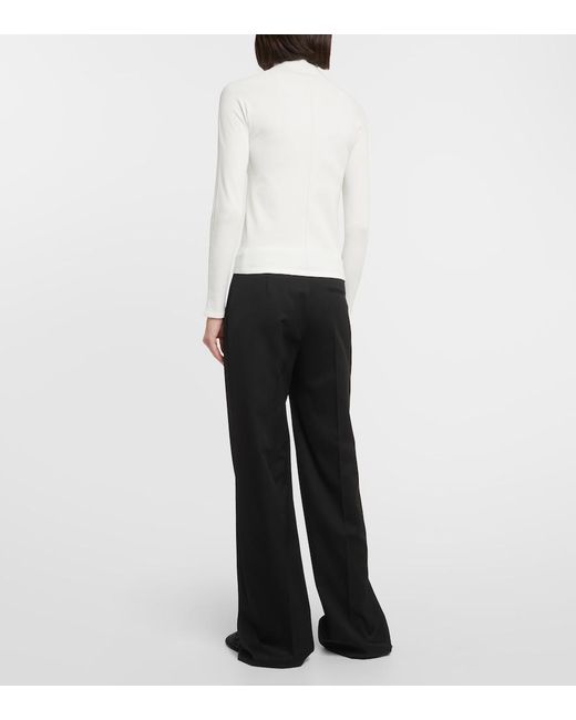 The Row White Patti Zip-Up Top