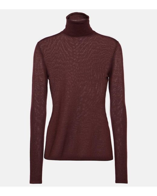 Gabriela Hearst Purple Cashmere And Silk Turtleneck Sweater