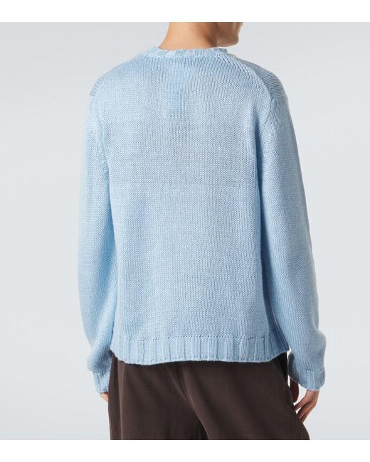 Saman Amel Pullover Gio Aus Seide in Blue für Herren