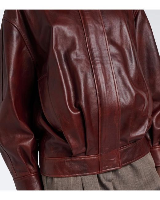 Chaqueta De Piel Paula Arma de color Red