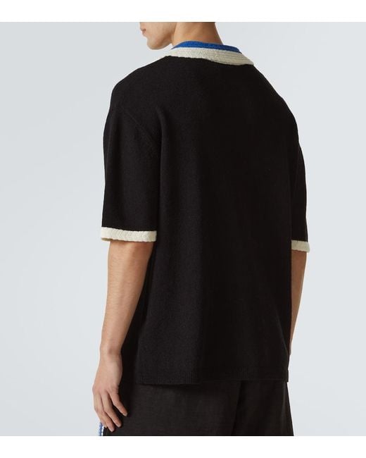 Polo di Commas in Black da Uomo