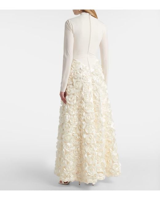 ROTATE BIRGER CHRISTENSEN Natural Floral-Applique Gown