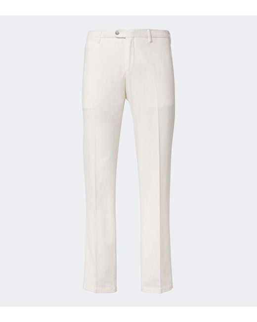 Fedeli White Cotton-Blend Chinos for men
