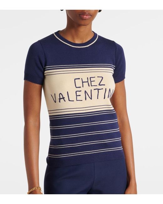 Valentino Blue Chez Cotton T-Shirt
