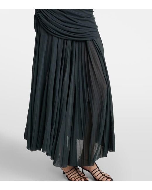 Proenza Schouler Black Irma Cutout Draped Jersey Midi Dress