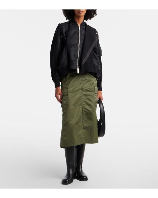 Sacai Black Paneled Blouson Jacket