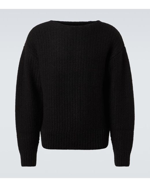 Visvim Black Logo Wool And Mohair-Blend Sweater for men