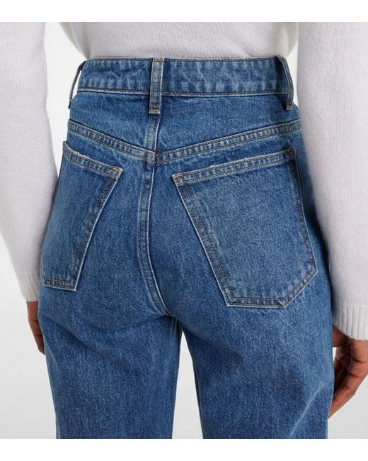 Khaite Blue Danielle High-Rise Straight Jeans