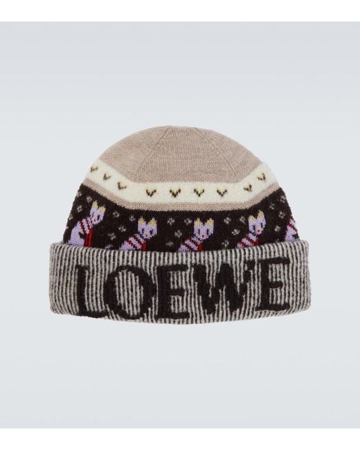 Loewe Natural X Louis Wain Wool-Blend Beanie for men