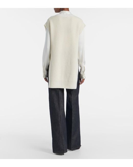 Stella McCartney White Virgin Wool Lace Sweater Vest