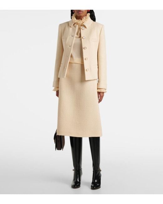 Valentino Natural Wool-Blend Tweed Jacket