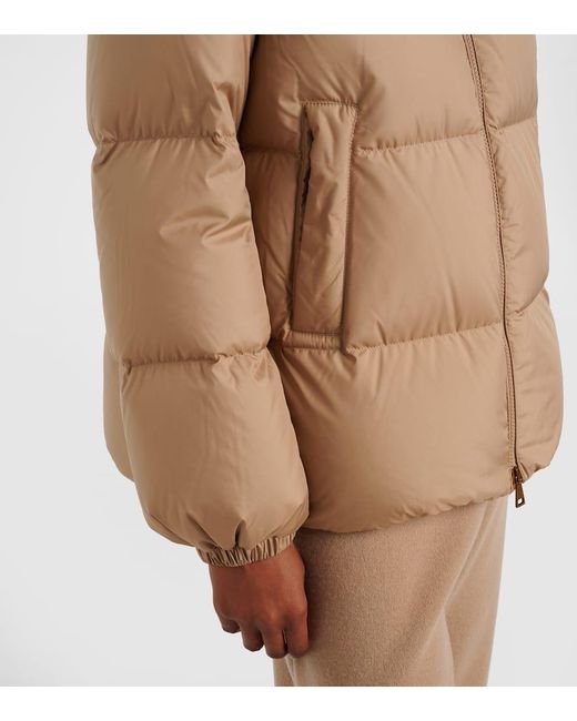 Moncler Natural Esnaie Fleece-Trimmed Down Jacket