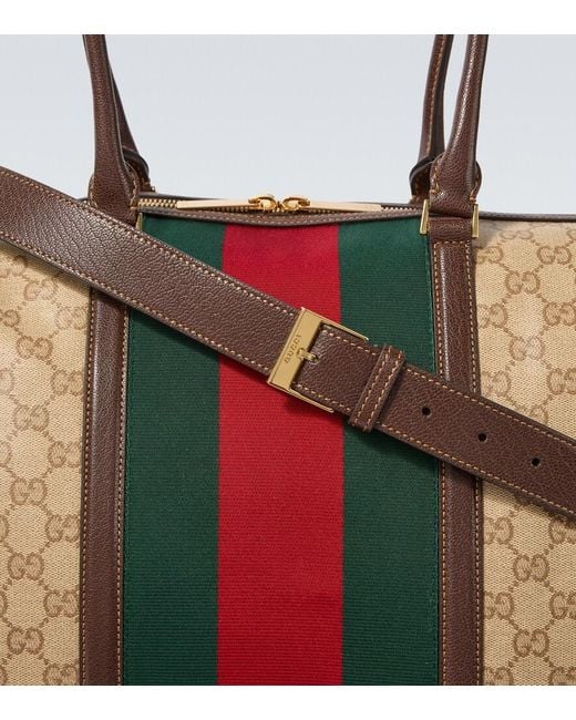 Borsa Da Viaggio Medium Web Stripe Gg di Gucci in Brown da Uomo