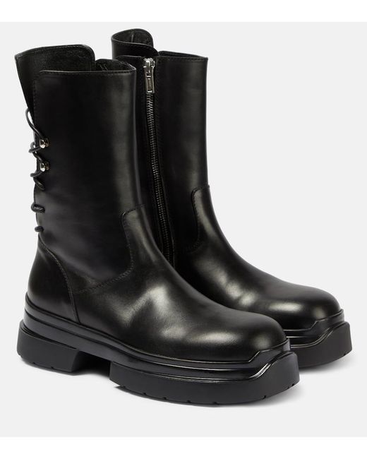 Ann Demeulemeester Black Kole Leather Back Lace-up Boots