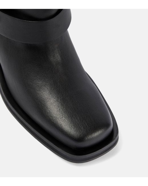 Ganni Black Faux Leather Biker Boots