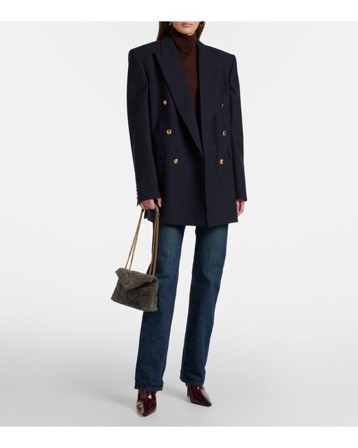 Saint Laurent White Puffer Toy Suede Shoulder Bag