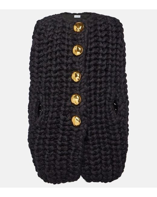 Loewe Blue Oversized Wool Cape