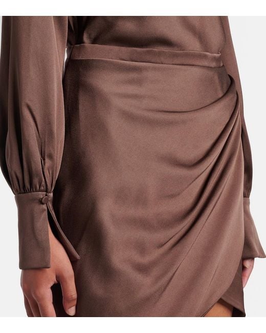 Jonathan Simkhai Brown Cameron Draped One-Shoulder Minidress