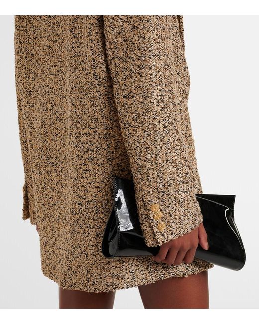 Alessandra Rich Brown Oversized Tweed Lame Blazer