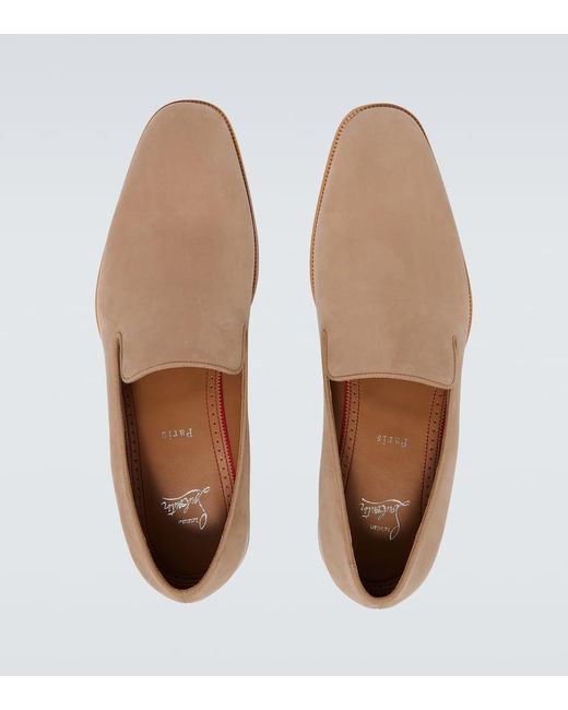 Christian Louboutin White Danny Flex Suede Loafers for men