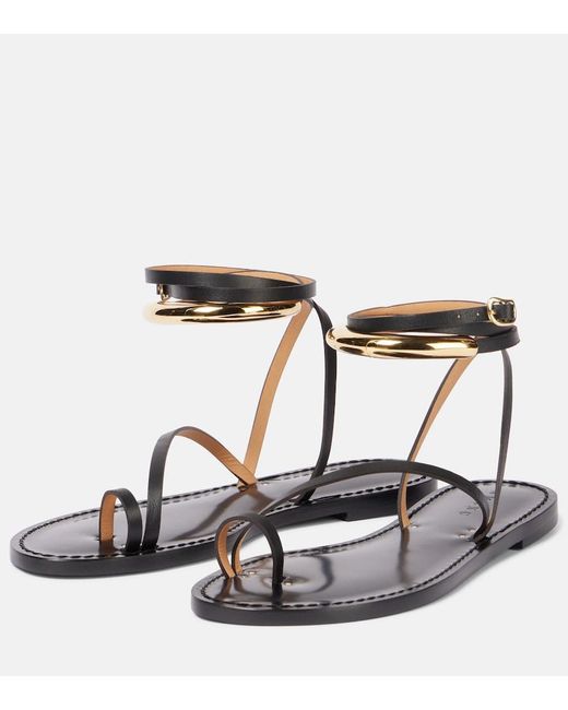 Amanu Black Kalahari Leather Sandals